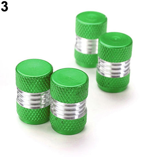 4Pcs/Set Universal Aluminum Alloy Bright Color Tire Tyre Air Valve Stems Cap