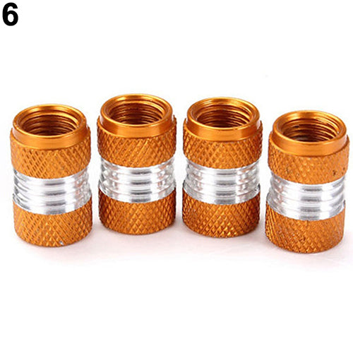 4Pcs/Set Universal Aluminum Alloy Bright Color Tire Tyre Air Valve Stems Cap