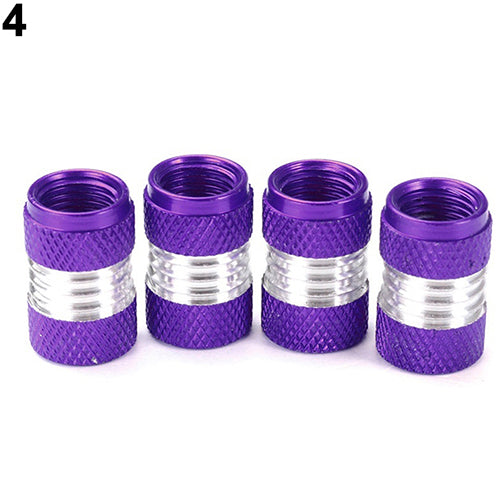 4Pcs/Set Universal Aluminum Alloy Bright Color Tire Tyre Air Valve Stems Cap