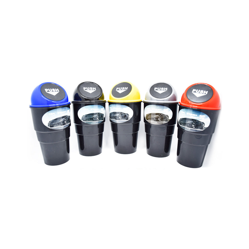 Portable Mini Car Garbage Bin Rubbish Trash Can Plastic Storage Box Organizer