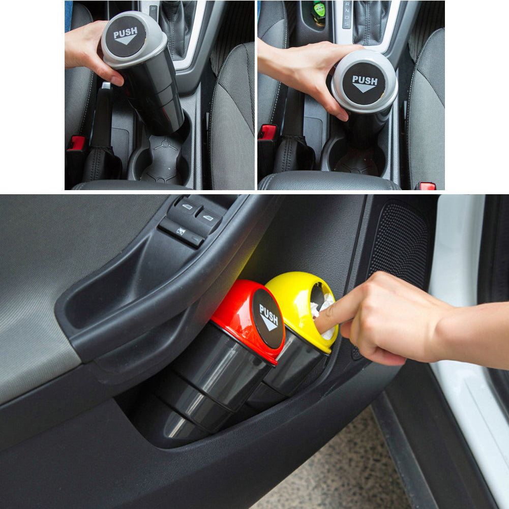 Portable Mini Car Garbage Bin Rubbish Trash Can Plastic Storage Box Organizer