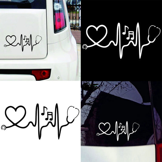 Stethoscope Music Notes Car Styling Reflective Decorative Stickers Auto Decals