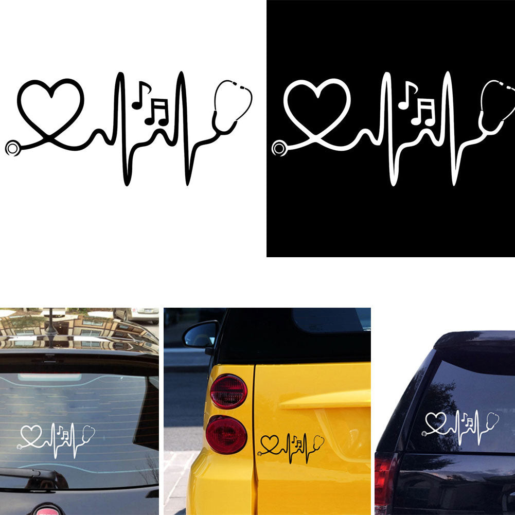 Stethoscope Music Notes Car Styling Reflective Decorative Stickers Auto Decals