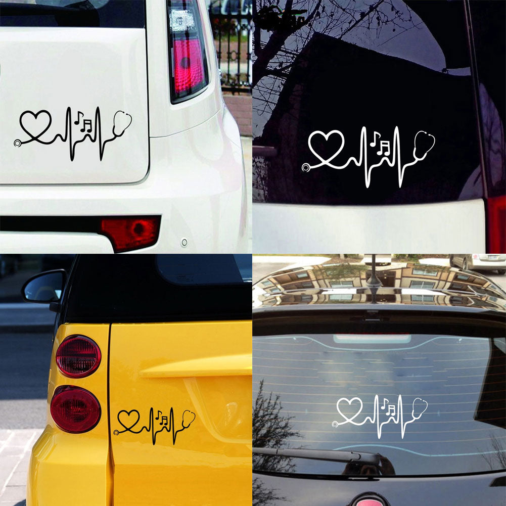 Stethoscope Music Notes Car Styling Reflective Decorative Stickers Auto Decals