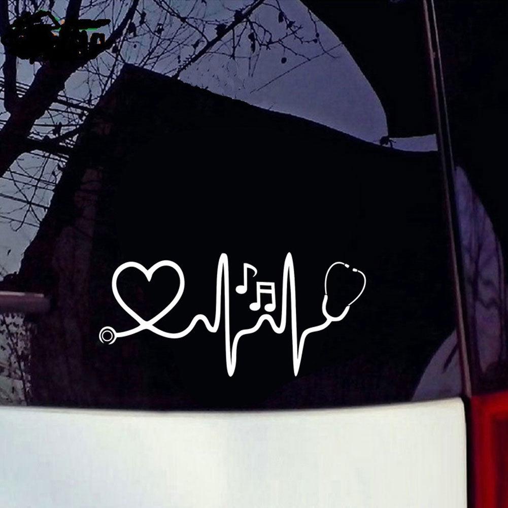 Stethoscope Music Notes Car Styling Reflective Decorative Stickers Auto Decals