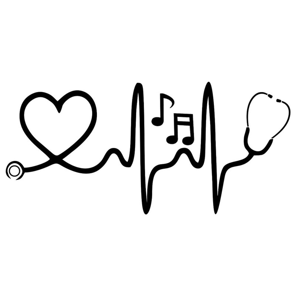 Stethoscope Music Notes Car Styling Reflective Decorative Stickers Auto Decals