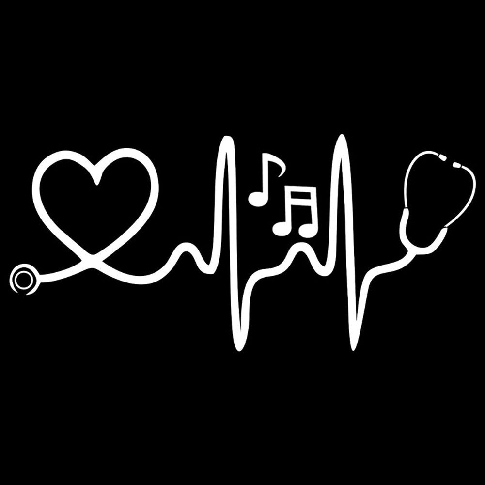 Stethoscope Music Notes Car Styling Reflective Decorative Stickers Auto Decals