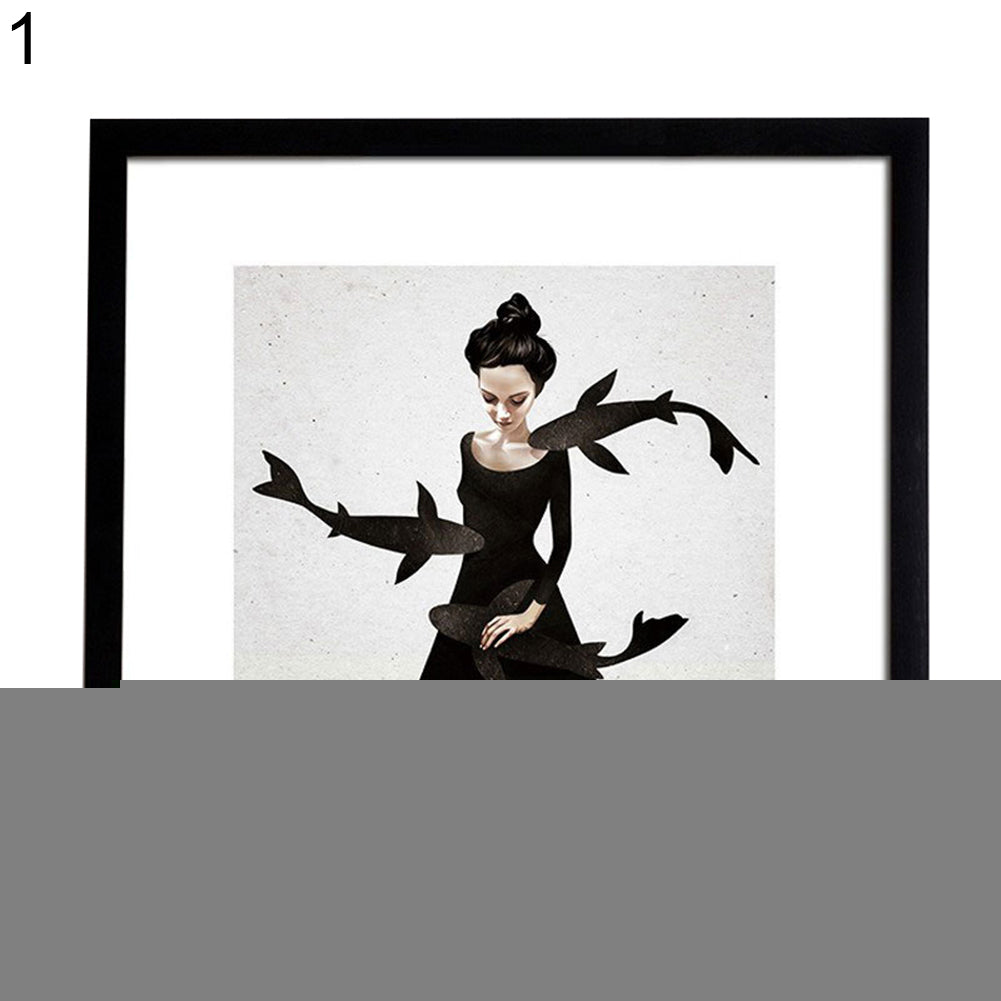 Nordic Black and White Figure Wall Art Canvas Painting Unframed Home Decoration