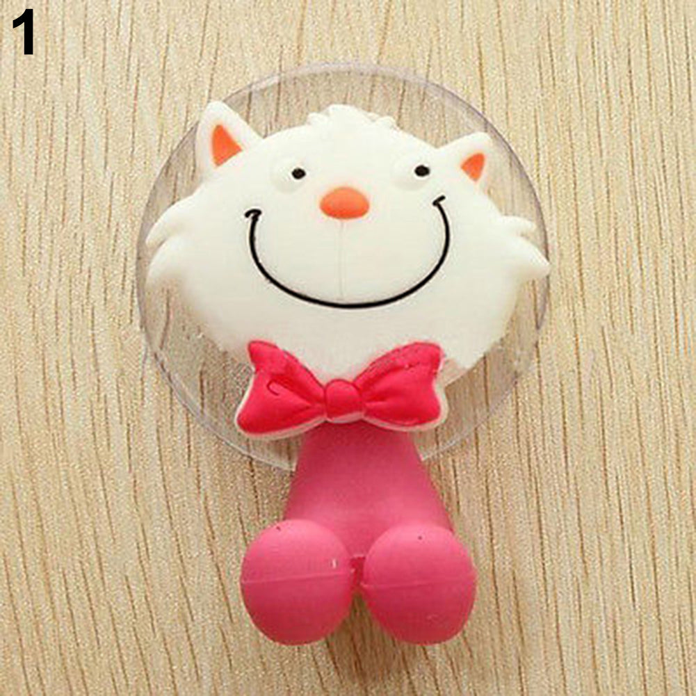 Cartoon Animal Bathroom Toothbrush Suction Cup Wall Holder Hanger Rack Storage