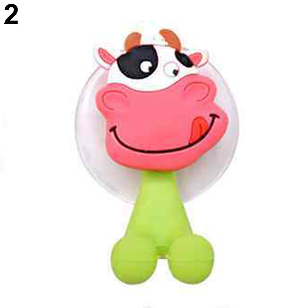 Cartoon Animal Bathroom Toothbrush Suction Cup Wall Holder Hanger Rack Storage