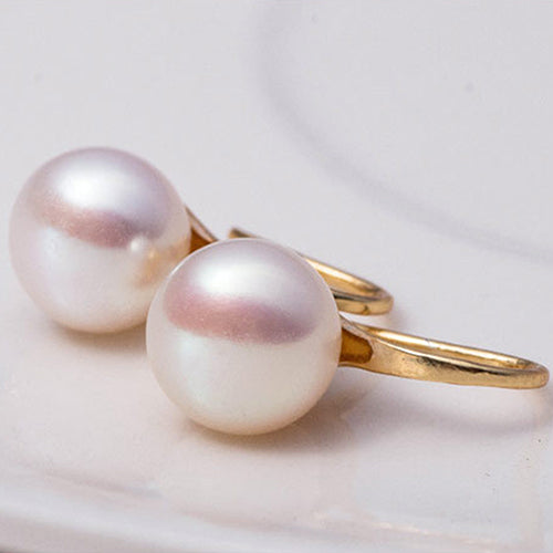 Women Imitation Pearls Ball Hook Earrings Eardrops Bridal Wedding Party Jewelry