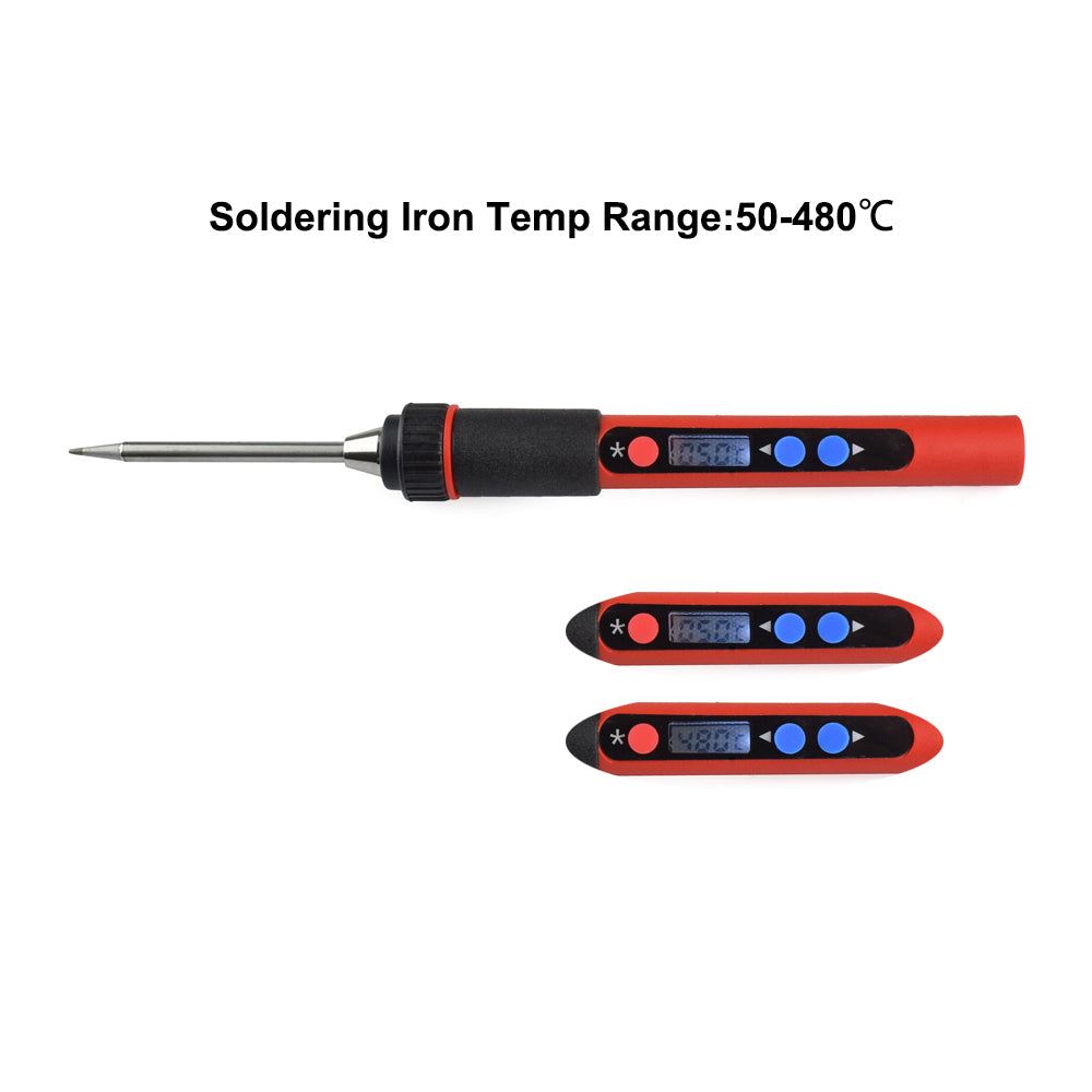 USB 5V 10W Digital Temp Adjustable Soldering Iron Kit Portable Lead-Free Welding Rework Station with Switch Tool Box