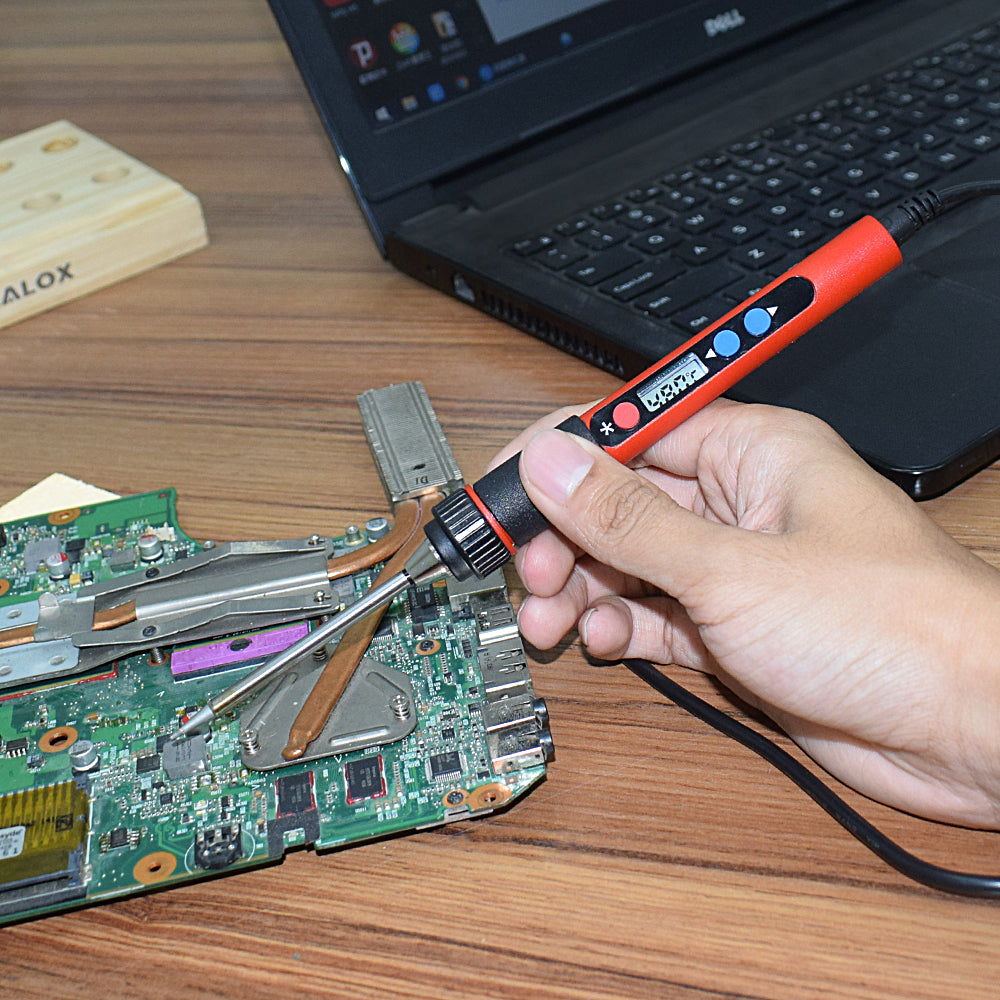 USB 5V 10W Digital Temp Adjustable Soldering Iron Kit Portable Lead-Free Welding Rework Station with Switch Tool Box