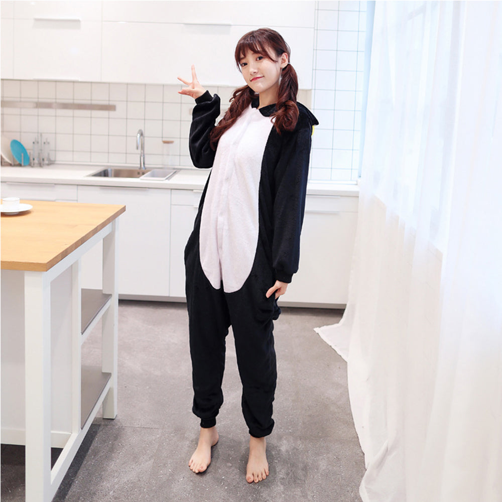 Cartoon Animal One-Piece Pajamas Men And Women Couples Home Winter Cute Costumes Penguin Style