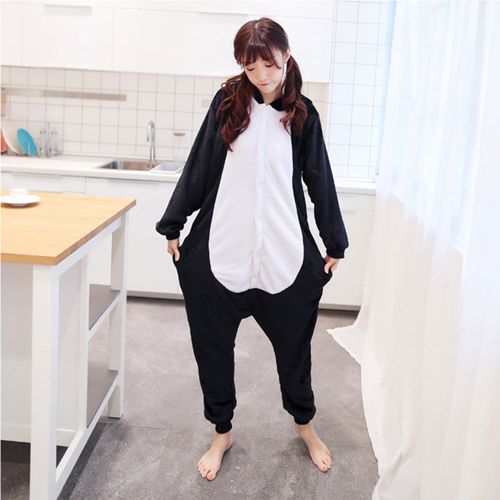 Cartoon Animal One-Piece Pajamas Men And Women Couples Home Winter Cute Costumes Penguin Style