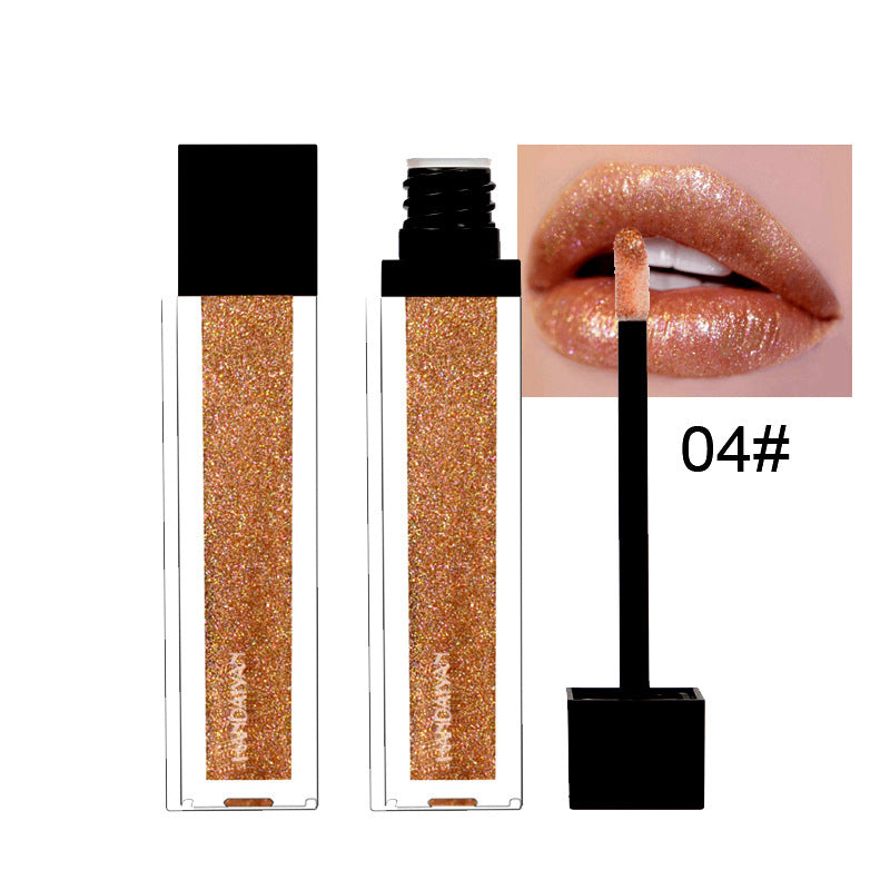 HANDAIYAN Brand Gold Silver Glitter And Matte Lipstick Waterproof Red Matte Lips Gloss Liquid Lipstick Cosmetic Beauty Lip Color