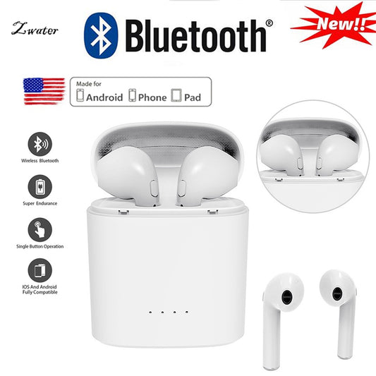i7s tws Mini  Bluetooth Earphone Stereo Earbud Headset Wireless Headphones and Charging Box Mic For iphone Android airpod xiaomi