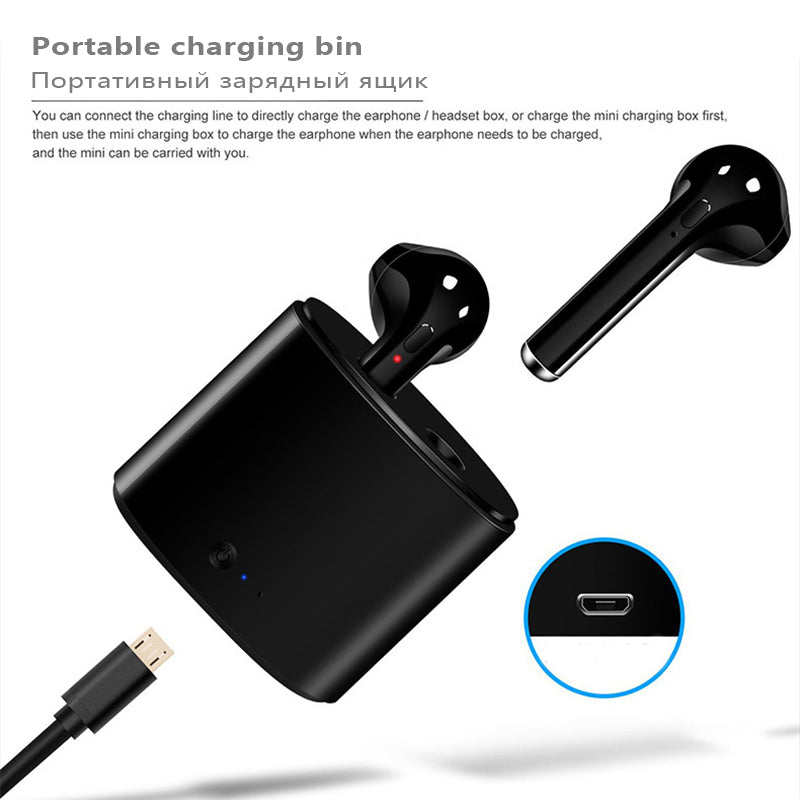 i7s tws Mini  Bluetooth Earphone Stereo Earbud Headset Wireless Headphones and Charging Box Mic For iphone Android airpod xiaomi