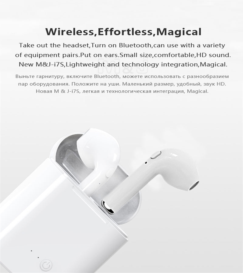 i7s tws Mini  Bluetooth Earphone Stereo Earbud Headset Wireless Headphones and Charging Box Mic For iphone Android airpod xiaomi