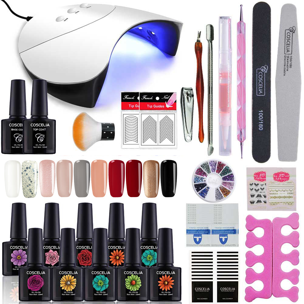Gel Nail Polish Set 10pcs Nail Gel Varnish 36WLED Nail Curing lamp Nail Art Manicure Tools