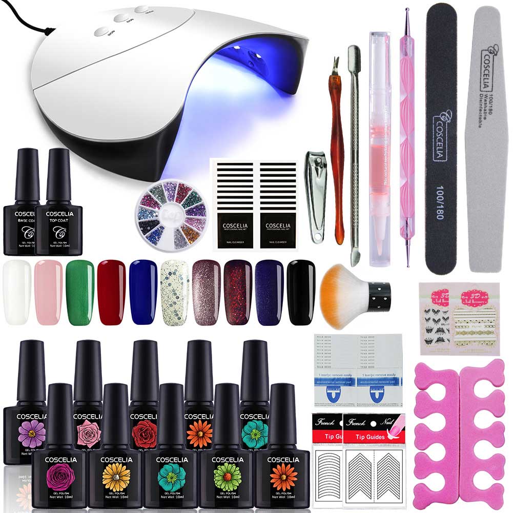 Gel Nail Polish Set 10pcs Nail Gel Varnish 36WLED Nail Curing lamp Nail Art Manicure Tools