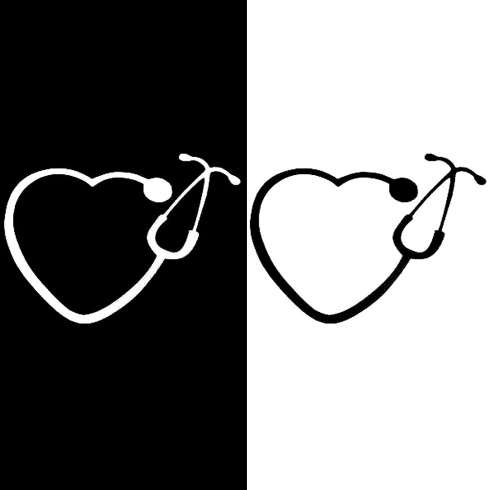 Fashion Heart Stethoscope Truck Car Stickers Rearview Window Decals Decoration