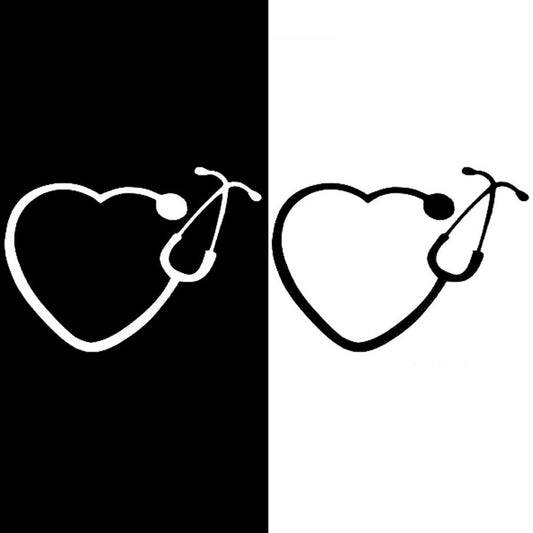 Fashion Heart Stethoscope Truck Car Stickers Rearview Window Decals Decoration