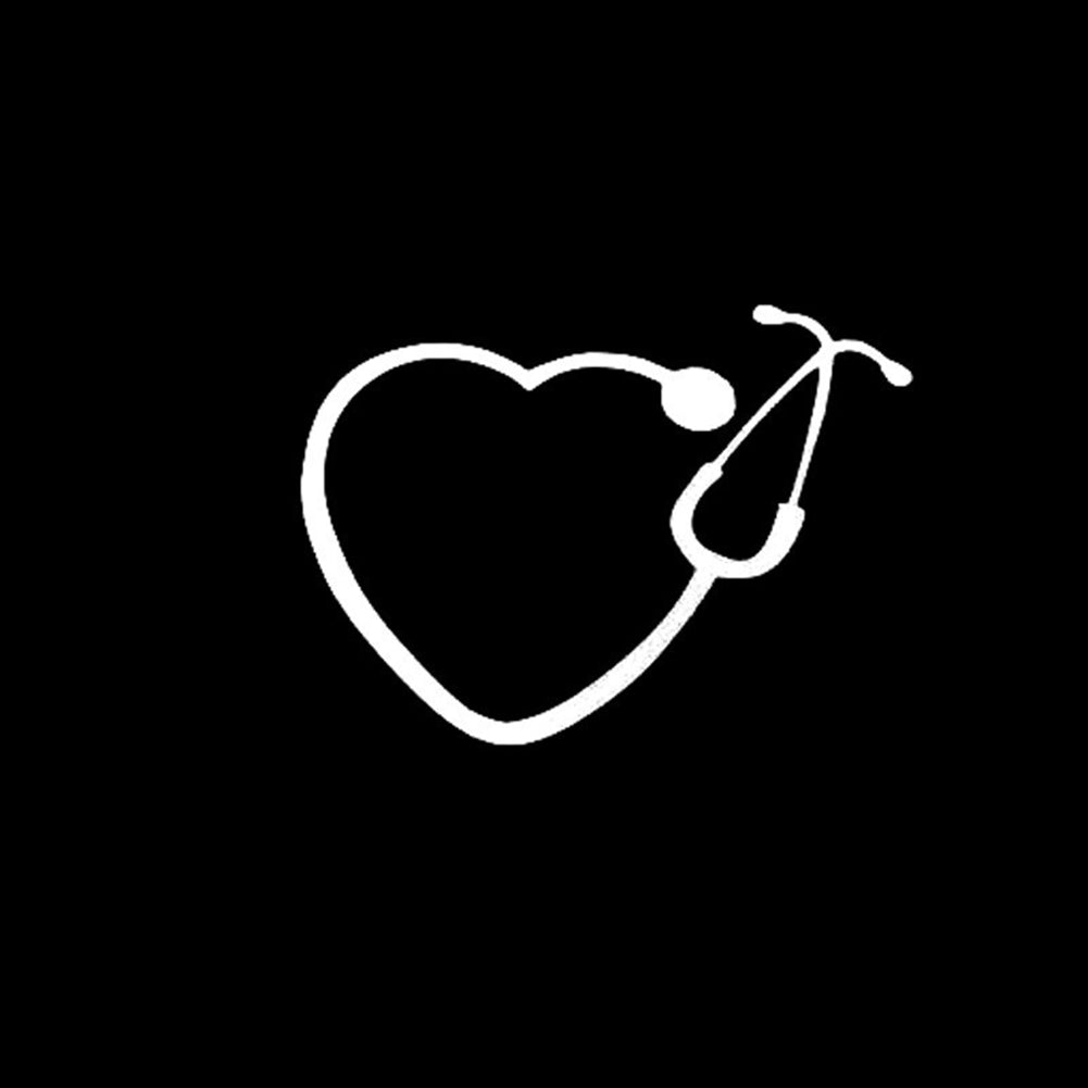 Fashion Heart Stethoscope Truck Car Stickers Rearview Window Decals Decoration