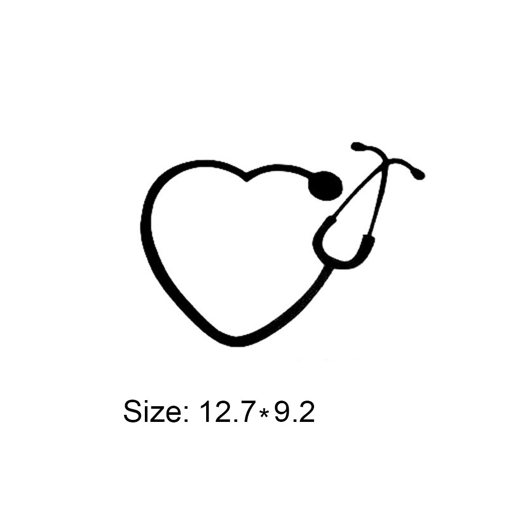 Fashion Heart Stethoscope Truck Car Stickers Rearview Window Decals Decoration