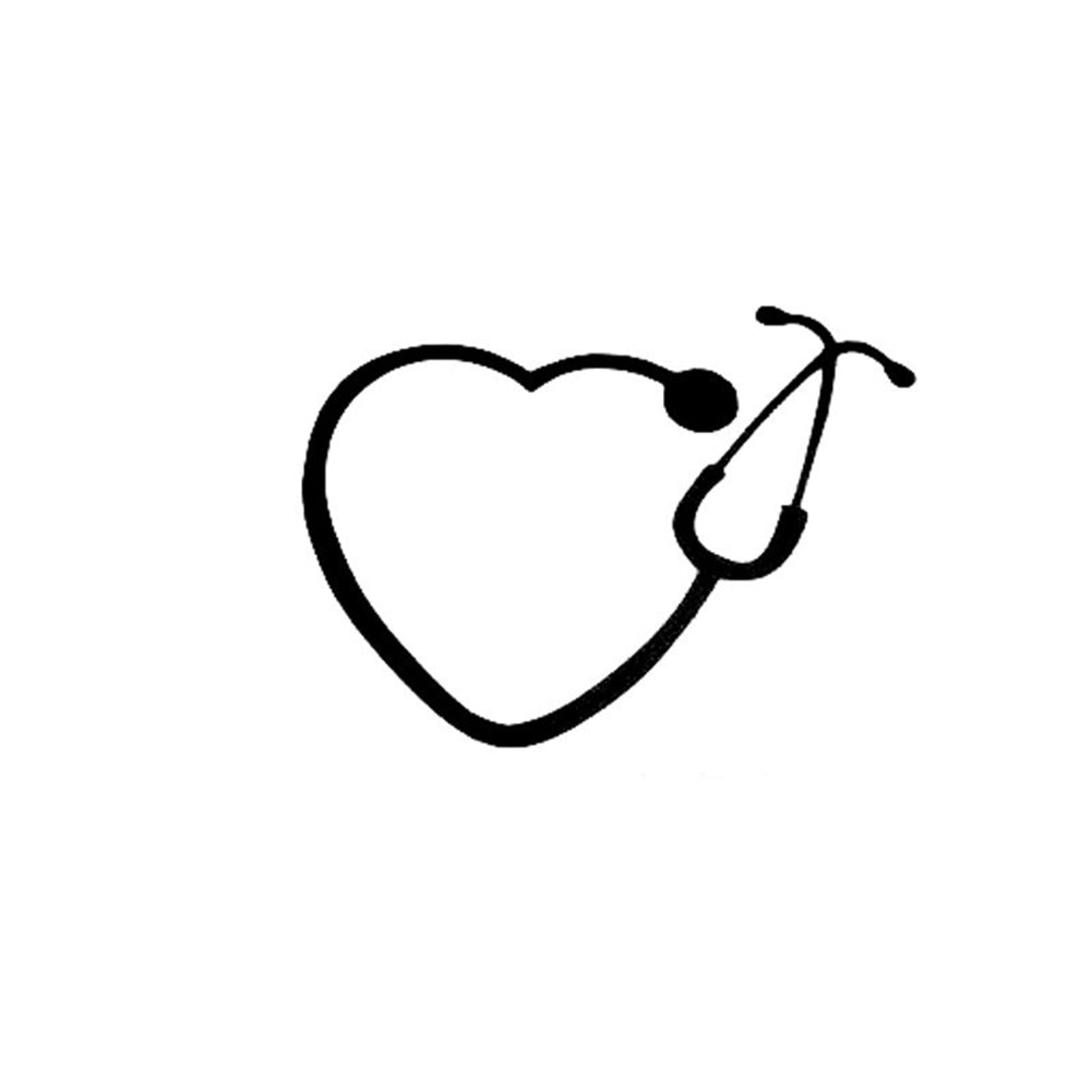 Fashion Heart Stethoscope Truck Car Stickers Rearview Window Decals Decoration