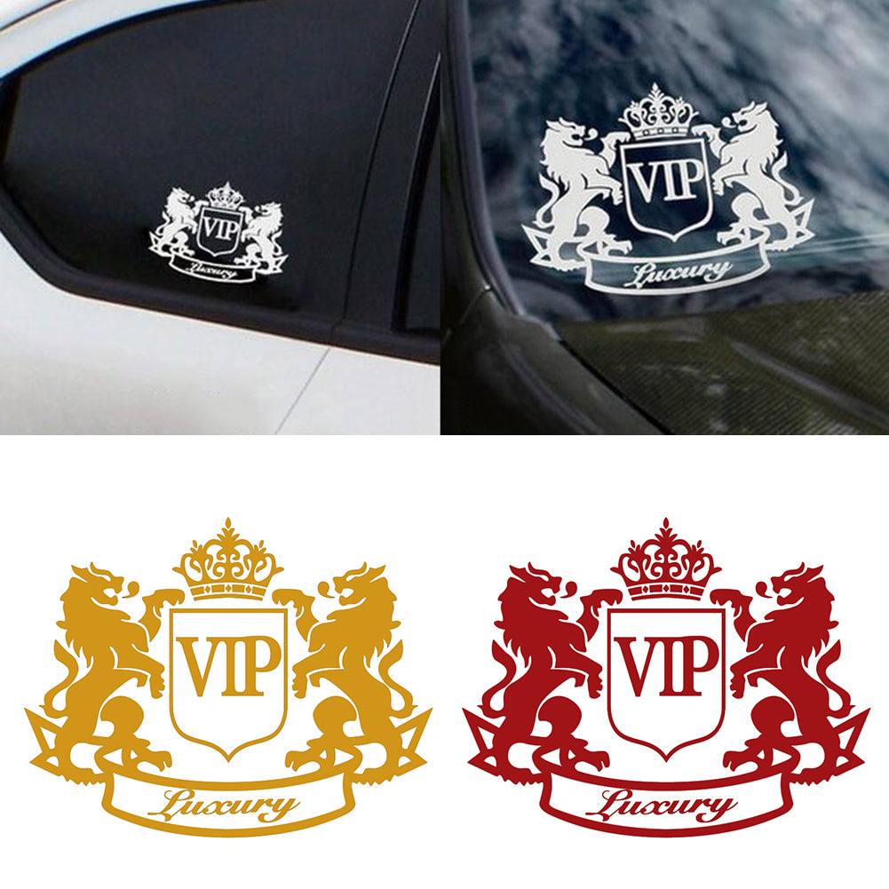 Double Lion Crown VIP Letter Motorcycle Car Decoration Reflective Decal Sticker