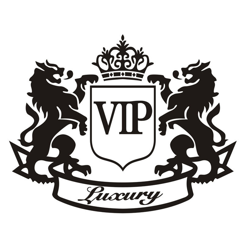 Double Lion Crown VIP Letter Motorcycle Car Decoration Reflective Decal Sticker