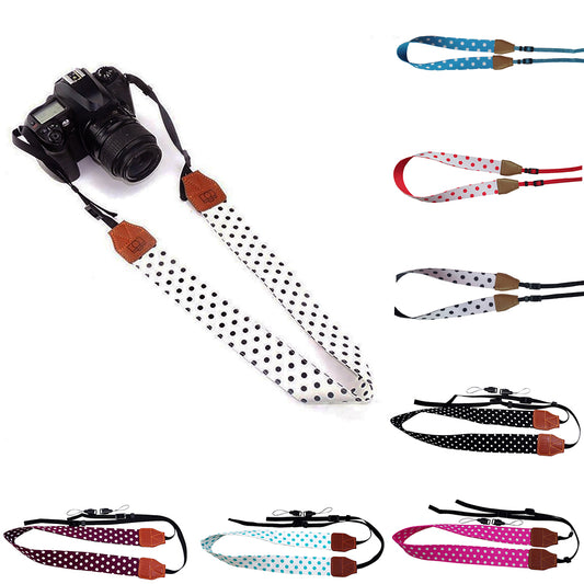 Universal Wide Polka Dot Print SLR/DSLR Camera Strap Shoulder Neck Sling Belt