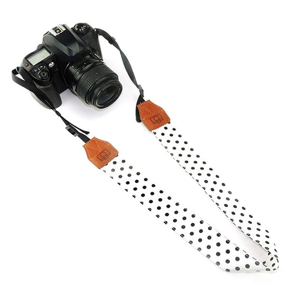 Universal Wide Polka Dot Print SLR/DSLR Camera Strap Shoulder Neck Sling Belt
