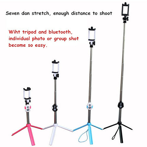 Extendable Handheld Selfie Stick Tripod Bluetooth Remote Shoot for All Phone