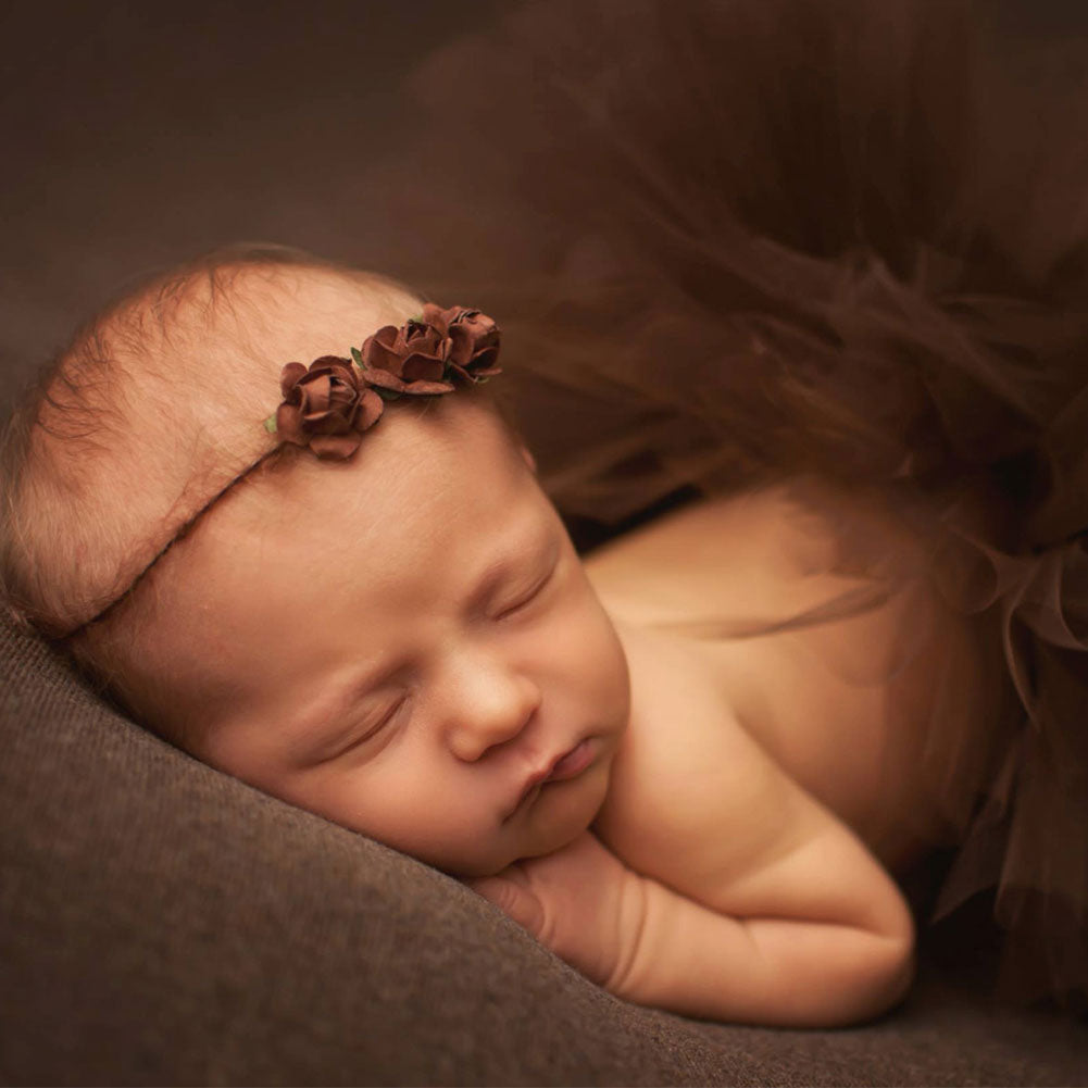 Baby Girl Newborn Cute Flower Headband and Tutu Skirt Costume Photo Prop Outfit