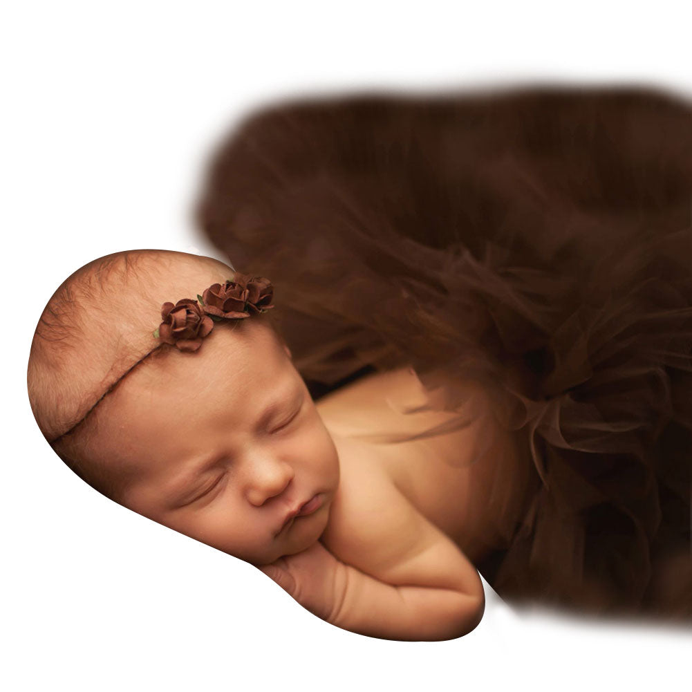 Baby Girl Newborn Cute Flower Headband and Tutu Skirt Costume Photo Prop Outfit