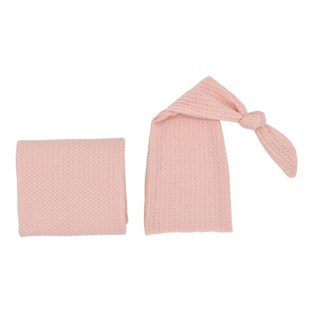 2Pcs/Set Newborn Baby Soft Knitted Wraps Long Tail Cap Studio Photography Props
