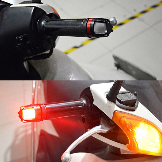 1Pair Motorcycle Handlebar Turn Signal Grip Bar End LED Strobe Side Marker Light