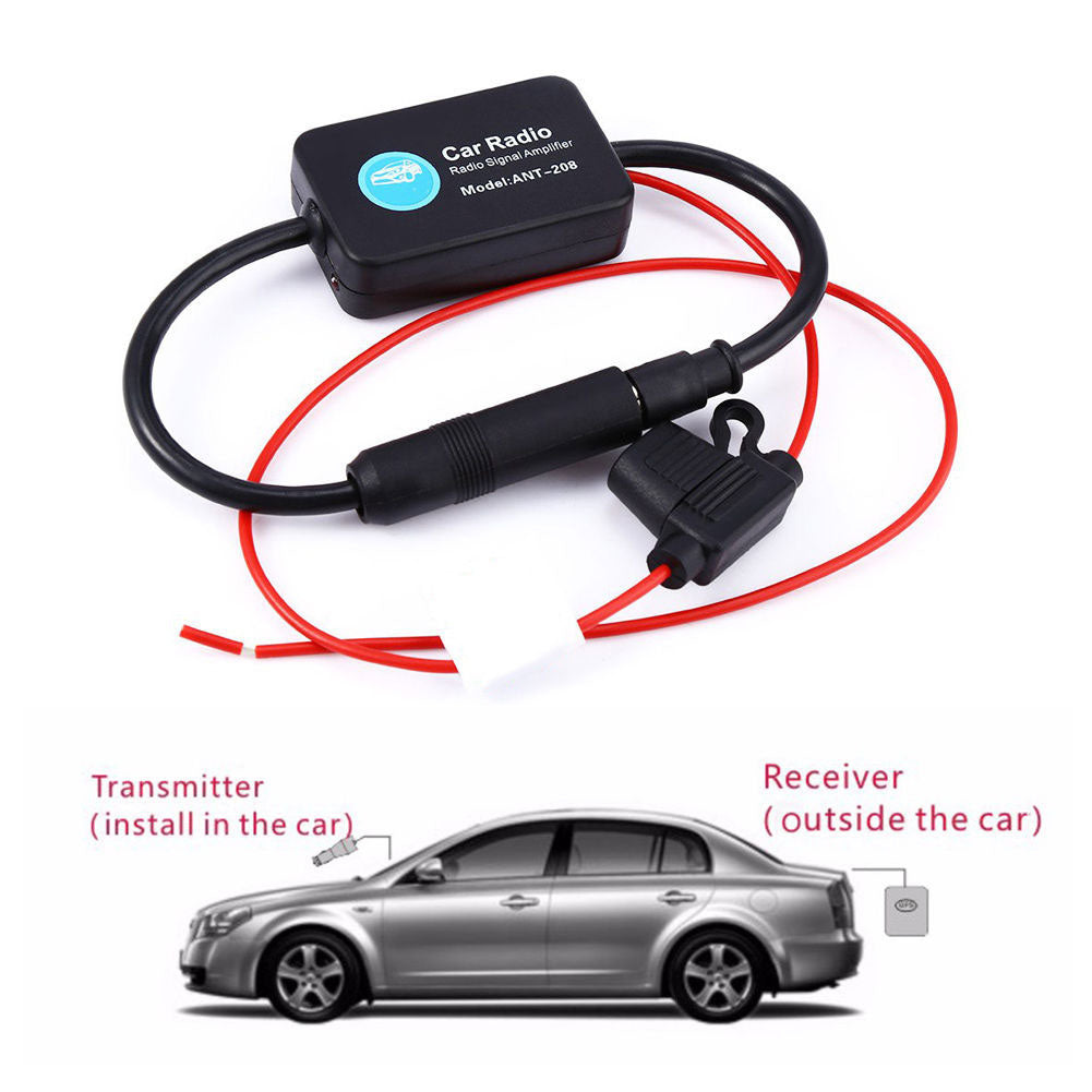 Car Truck Stereo Antenna FM AM Radio Inline Signal AMP Amplifier Booster Tool