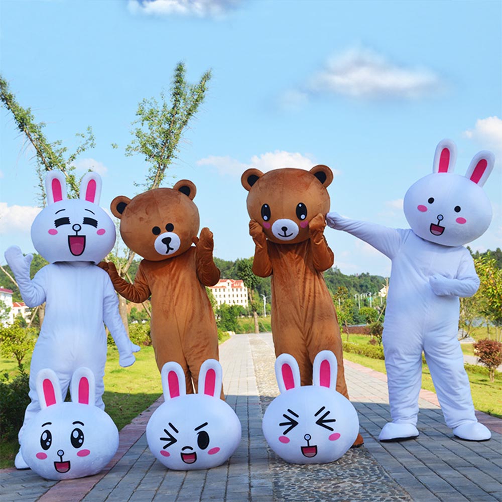 Unisex Brown Bear Dress Set Cartoon Doll Costume Bear Show Show Event Marriage Birthday Festival Props