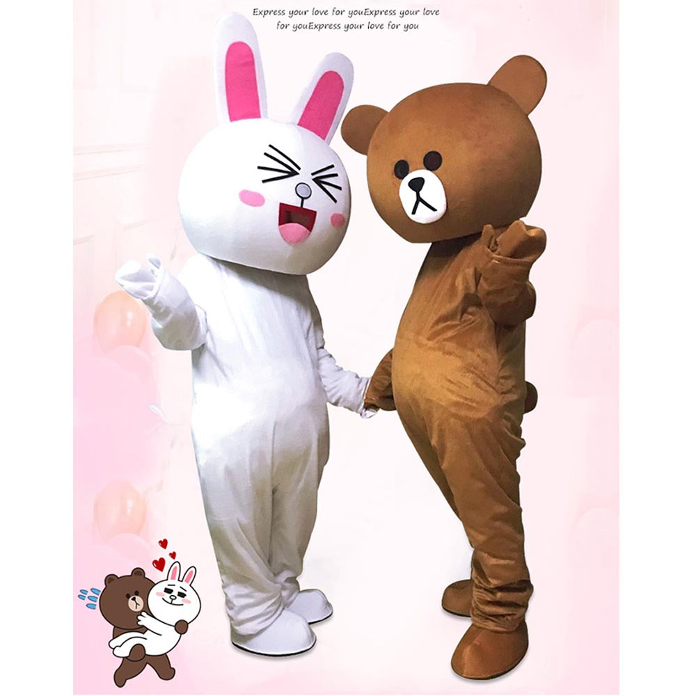 Unisex Brown Bear Dress Set Cartoon Doll Costume Bear Show Show Event Marriage Birthday Festival Props