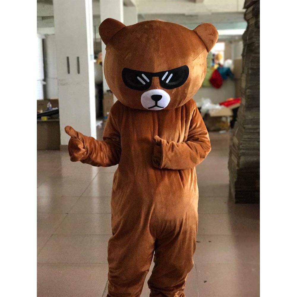 Unisex Brown Bear Dress Set Cartoon Doll Costume Bear Show Show Event Marriage Birthday Festival Props