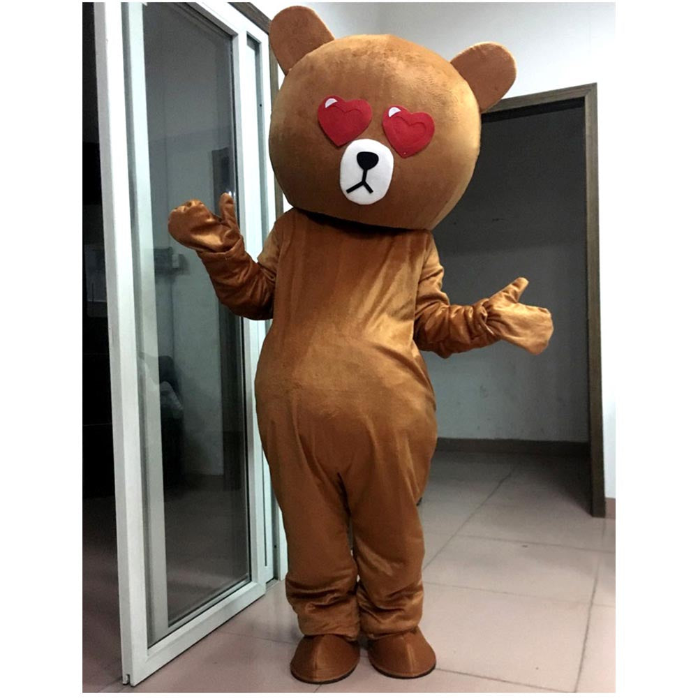 Unisex Brown Bear Dress Set Cartoon Doll Costume Bear Show Show Event Marriage Birthday Festival Props