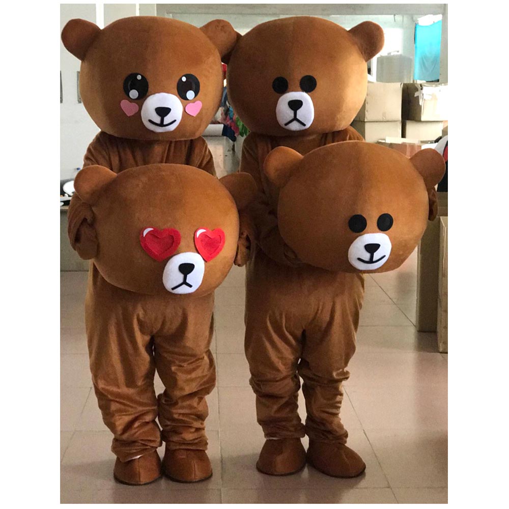 Unisex Brown Bear Dress Set Cartoon Doll Costume Bear Show Show Event Marriage Birthday Festival Props