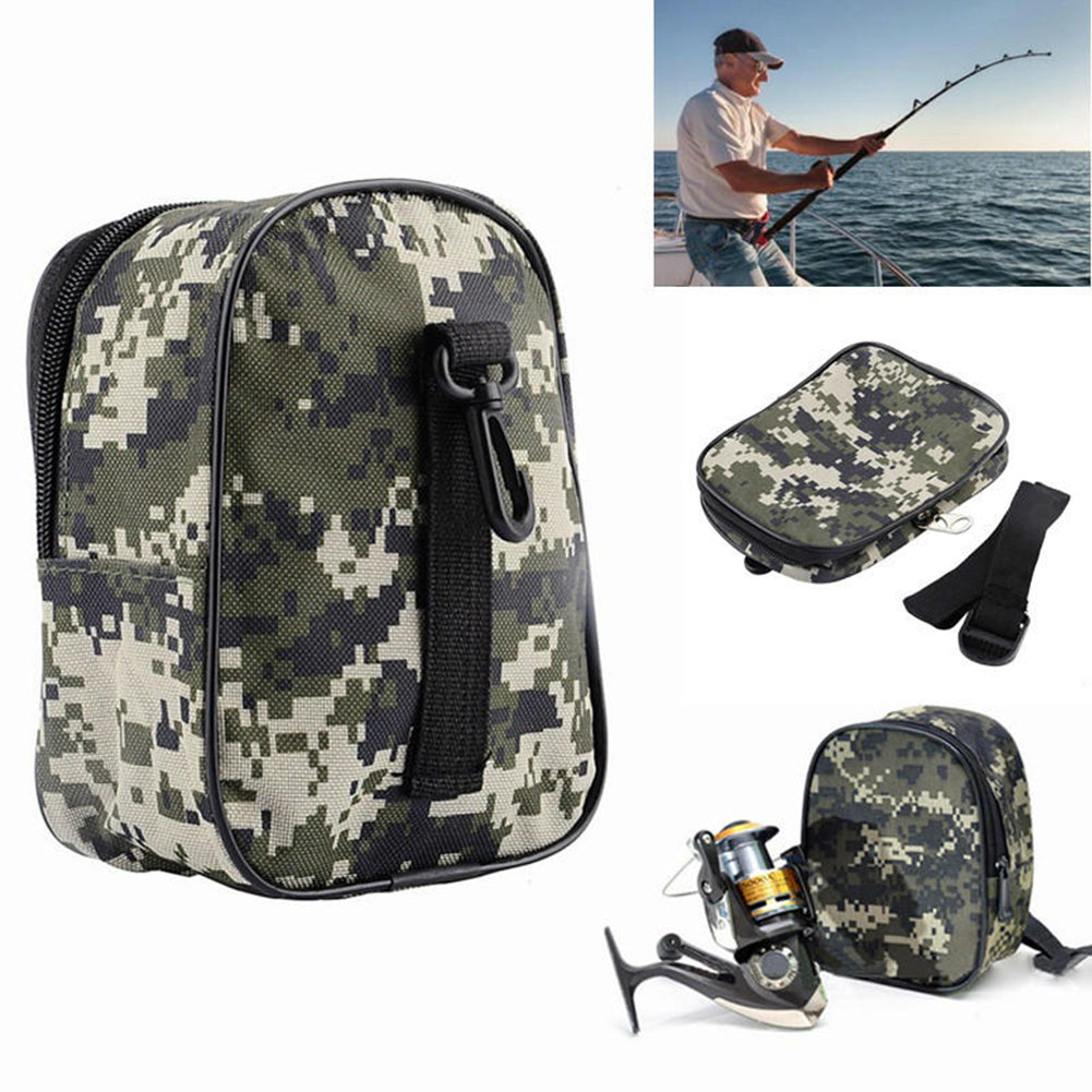 Outdoor Camouflage Fishing Reel Waist Bag Portable Tackle Holder Storage Pouch