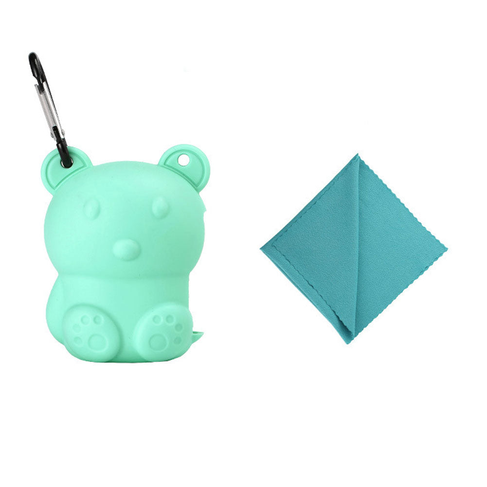 Portable Travel Sports Quick-Dry Cooling Microfiber Towel Storage Silicone Case