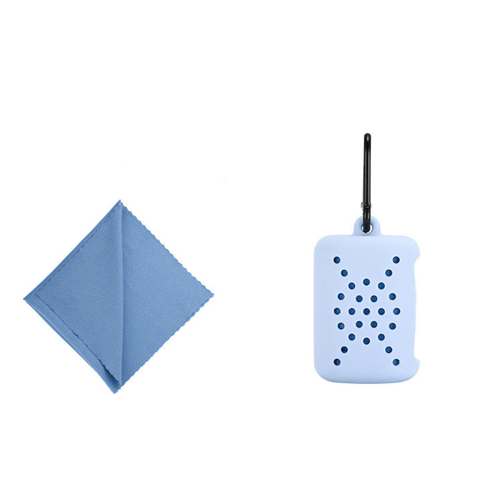 Portable Travel Sports Quick-Dry Cooling Microfiber Towel Storage Silicone Case