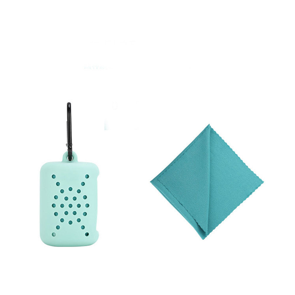 Portable Travel Sports Quick-Dry Cooling Microfiber Towel Storage Silicone Case