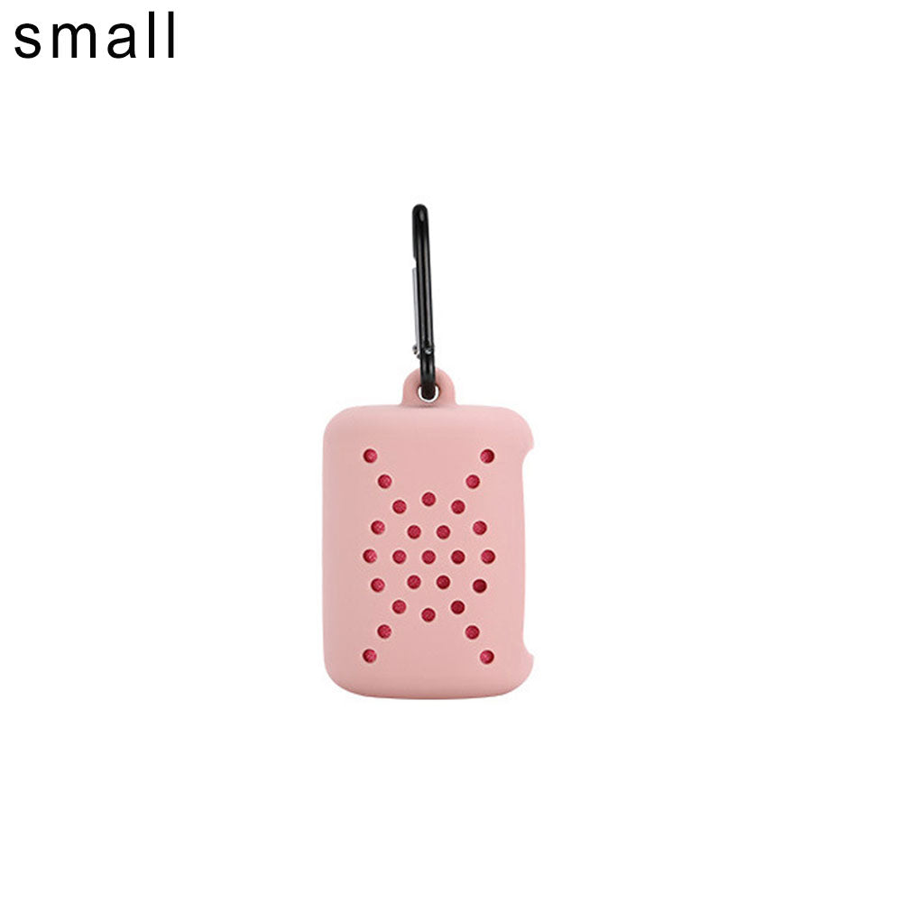 Portable Travel Sports Quick-Dry Cooling Microfiber Towel Storage Silicone Case